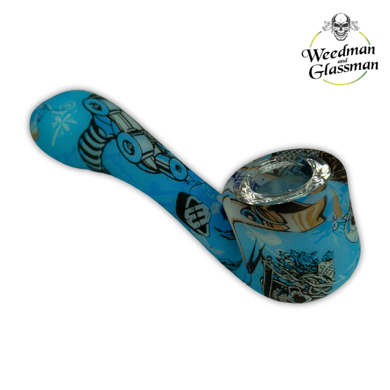 Silicone Curved Hand Pipe | 4 inch | Glow in the Dark