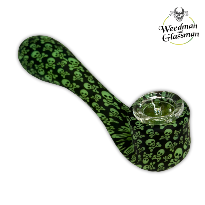 Silicone Curved Hand Pipe | 4 inch | Glow in the Dark