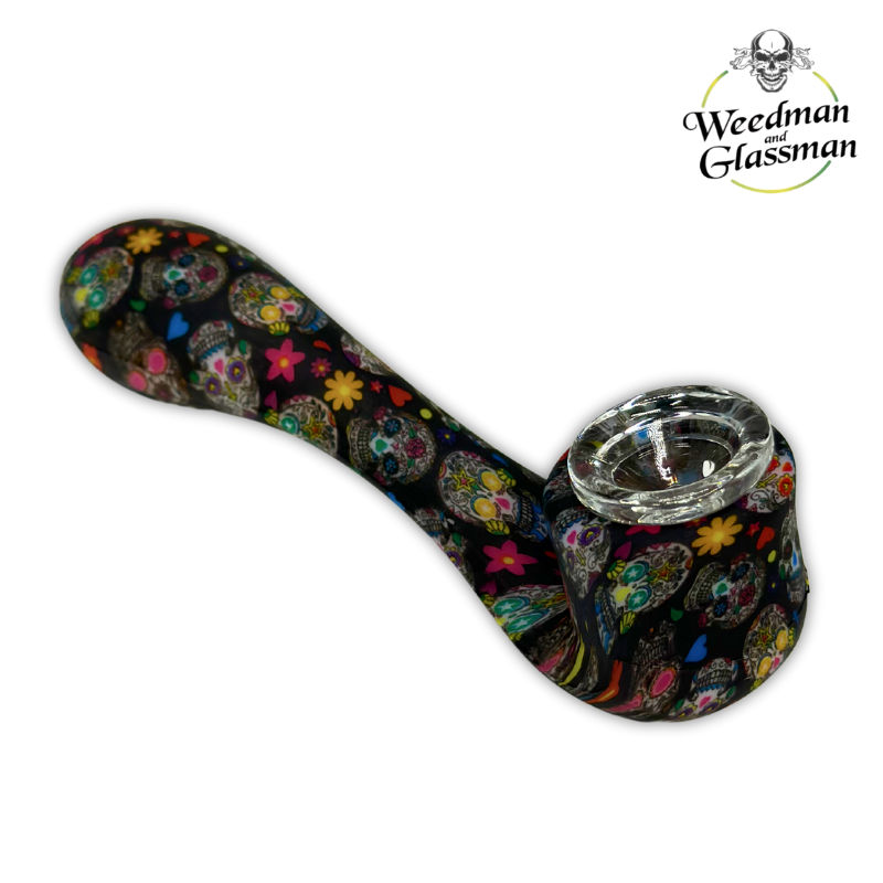 Silicone Curved Hand Pipe | 4 inch | Glow in the Dark