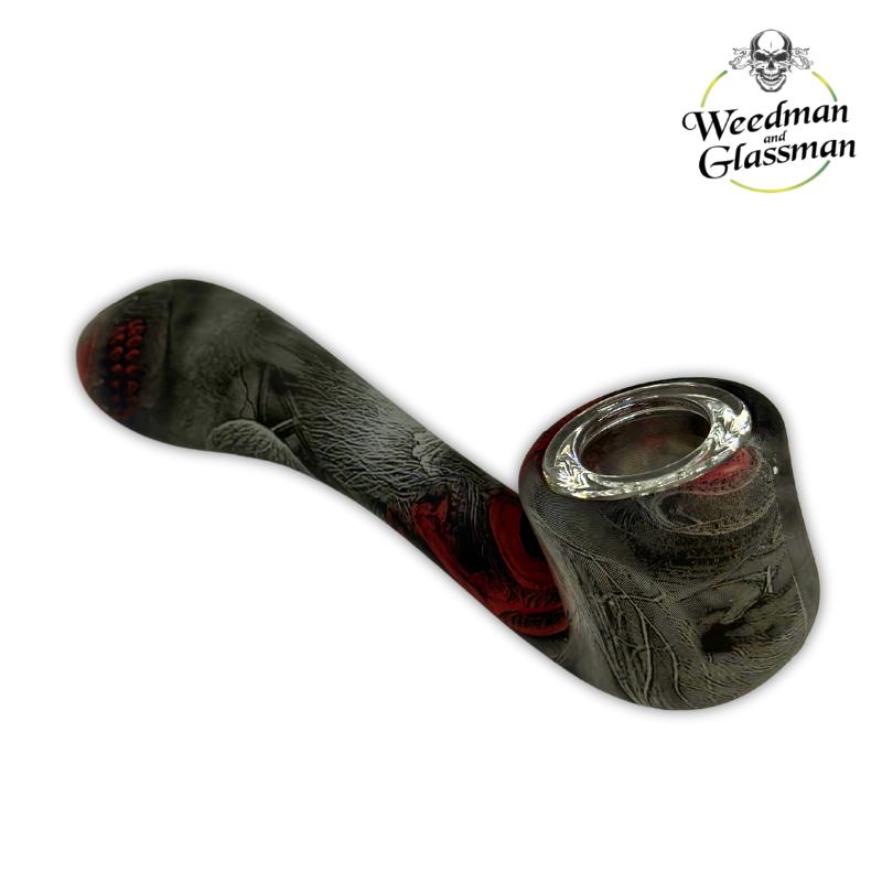 Silicone Curved Hand Pipe | 4 inch | Glow in the Dark