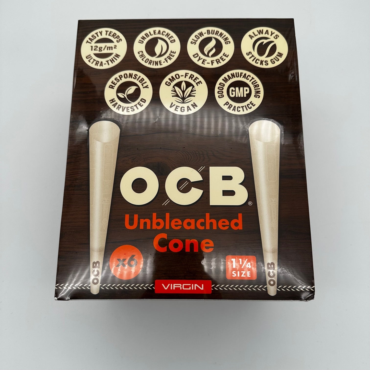 OCB Unbleached Cones Retail Display box 1 1/4