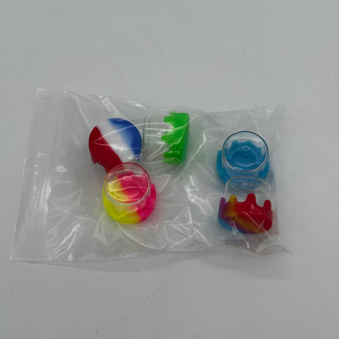 Clear Dab Container with Color Drip Cap Indv