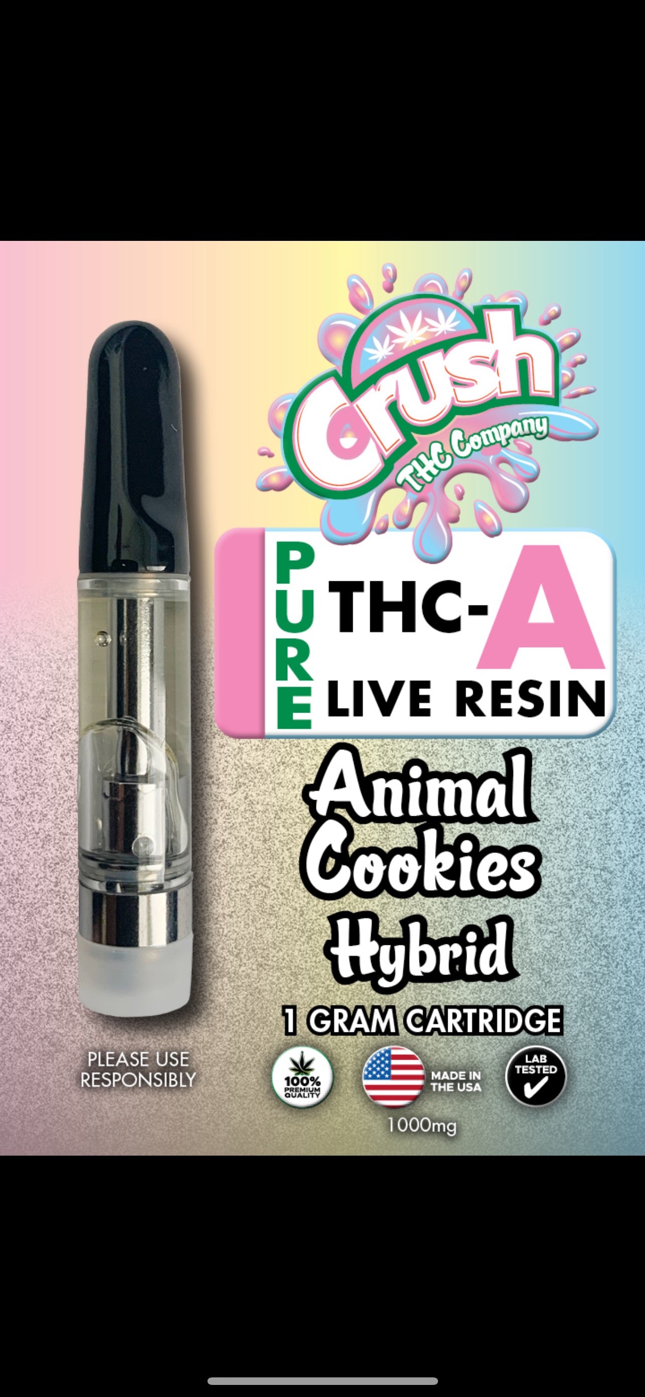 Crush Pure THCA 1 Gram Cartridge