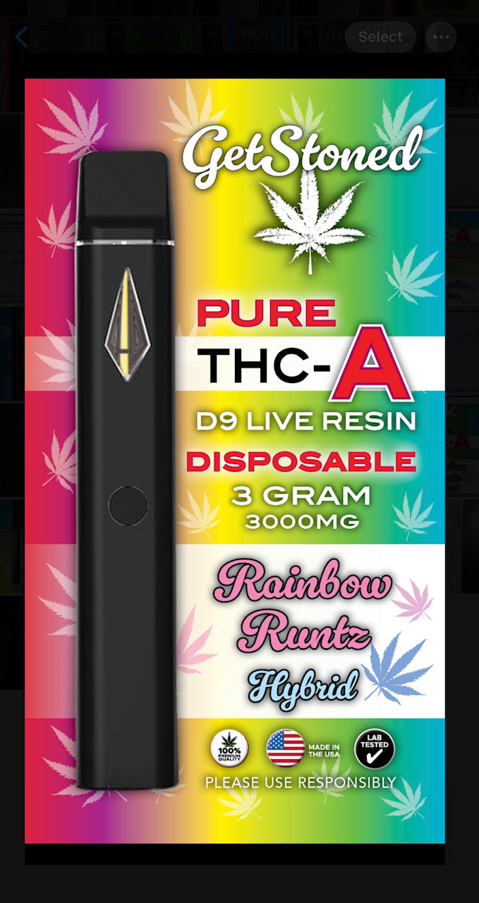 Get Stoned  3g Pure THCA Disposables