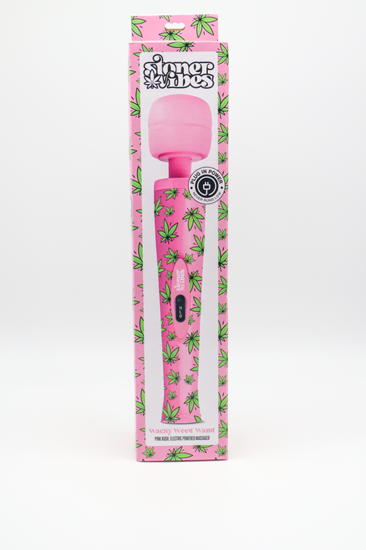 Stoner Vibes Wacky Weed Wand Massager - Pink Kush