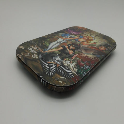 Large Double Printed Alice Rolling Tray with Lid