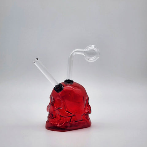 Glass Double Face Skull Oil Burner - 8CT