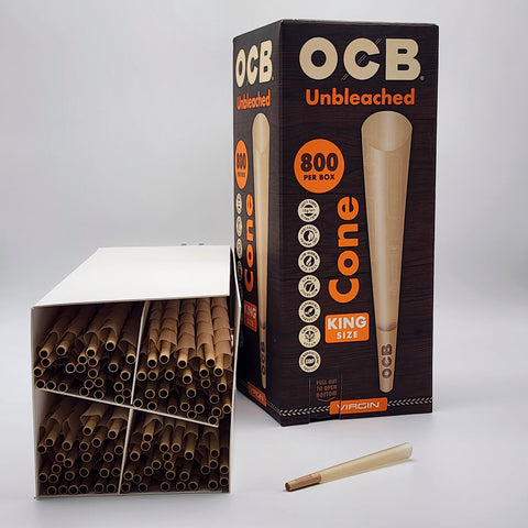 OCB unbleached virgin king size cone 800 box