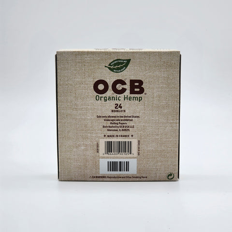 OCB organic hemp slim unbleached rolling papers 24 book