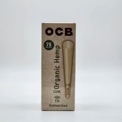 OCB organic hemp unbleached 1 1/4 tower cone 75