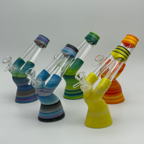 Kayd Mayd 3D Printed 2-Pronged Glass Mouthpiece water Pipe - 5CT