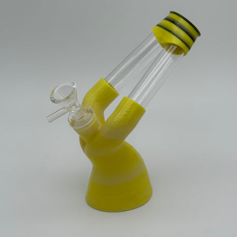 Kayd Mayd 3D Printed 2-Pronged Glass Mouthpiece water Pipe - 5CT