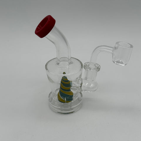 Pocket Glass Shivling Bent Water Pipe w/Banger