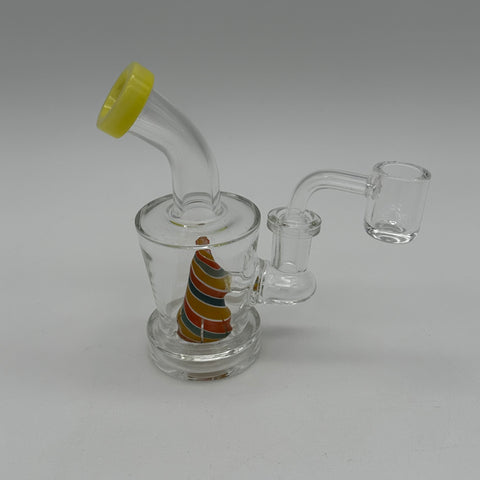 Pocket Glass Shivling Bent Water Pipe w/Banger