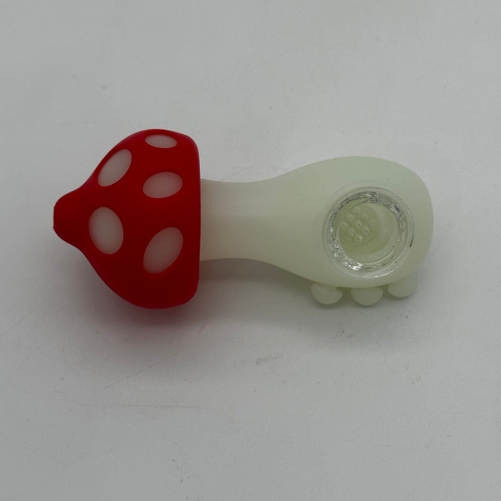 Silicone Glow in the Dark Mushroom Hand Pipe