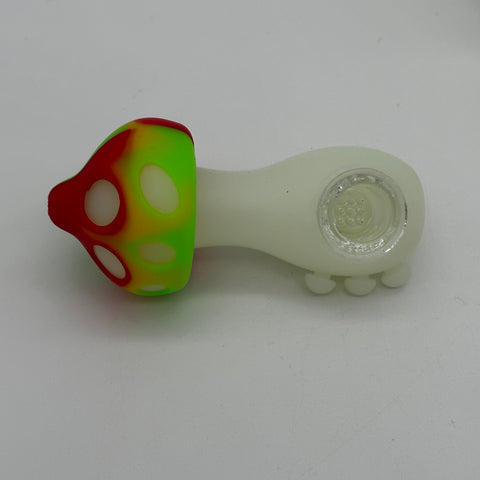 Silicone Glow in the Dark Mushroom Hand Pipe
