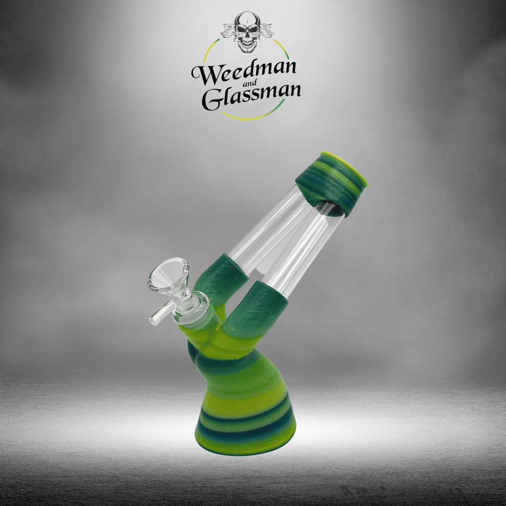 Kayd Mayd 3D Printed 2-Pronged Glass Mouthpiece water Pipe - 5CT