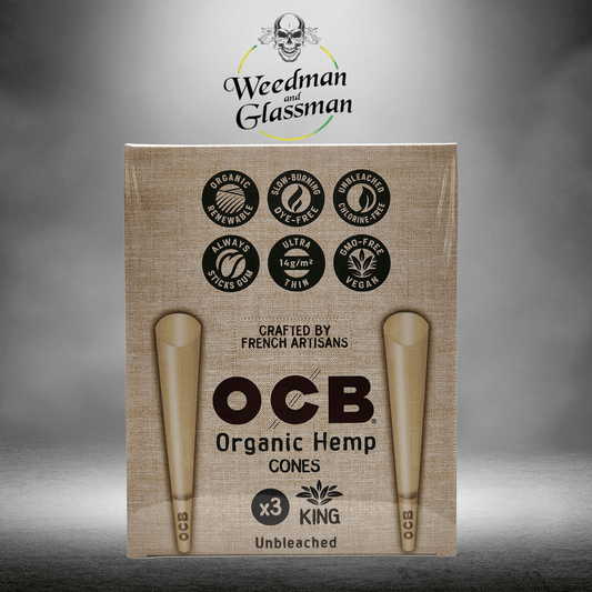 OCB organic hemp unbleached cones king x3