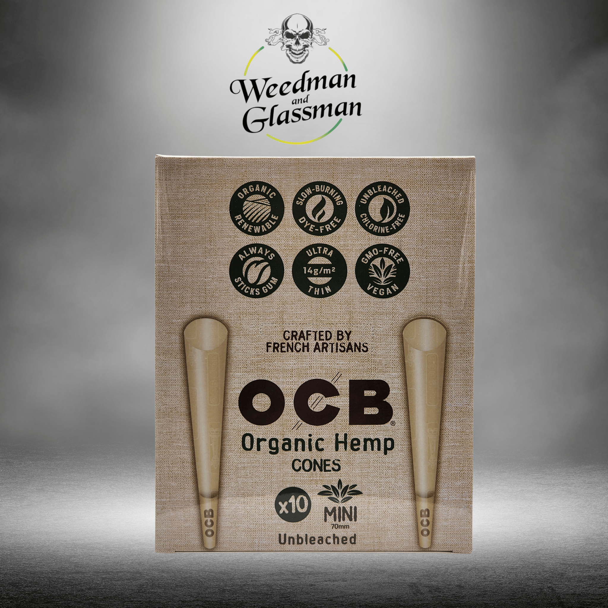 OCB organic hemp unbleached mini cones x10