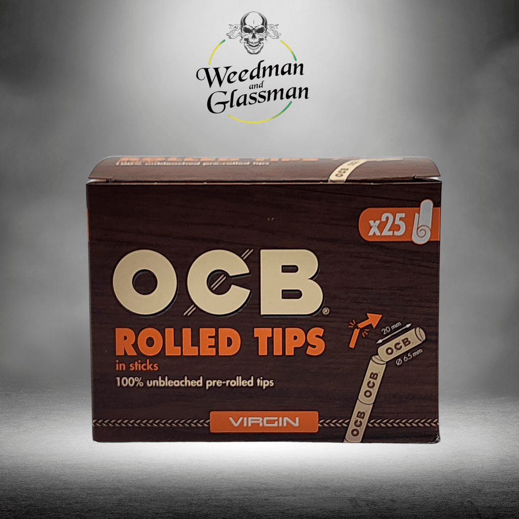 OCB virgin rolled tips in sticks x25